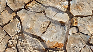 A close-up of the cracked, parched desert ground, revealing a hidden mosaic