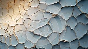 A close up of a cracked wall with some light shining through, AI