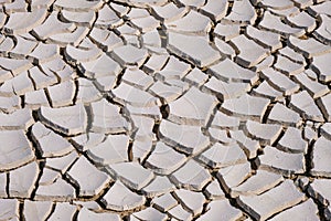 Close up of cracks on the drought land