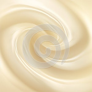 close up of a cream swirl on white background for your design.