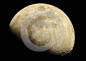 Close up of the crescent moon