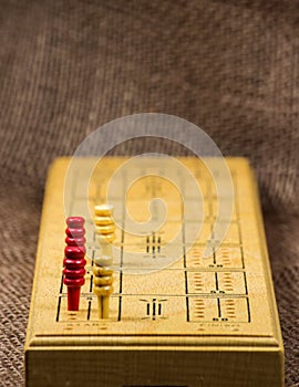 Close-up Cribbage Board