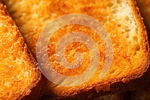 close-up of crispy toasted bread texture