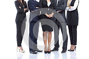 Close up.cropped image of a successful business team.isolated on white