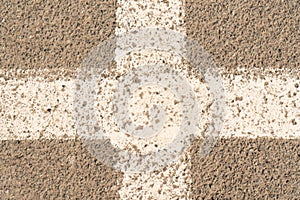 Close-up of cross white lines