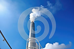 close-up of a cruise ships smokestack with light smoke