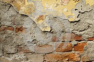 Close up of crumbling wall with layers of peeled paint 5