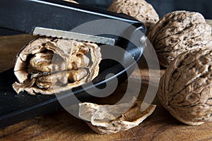 Close Up of a crushed walnuts