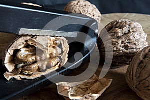 Close Up of a crushed walnuts