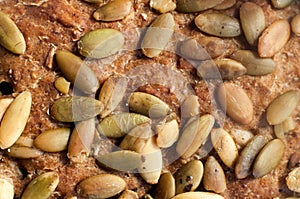 Close up of crust of the rye bread