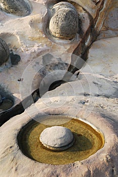 Close-up of crust in Yehliu geopark.