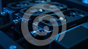 Close Up Crypto Mining Graphics Cards