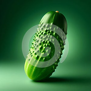 close-up of cucumbers on a green background