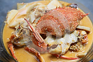 Close up of curry crab