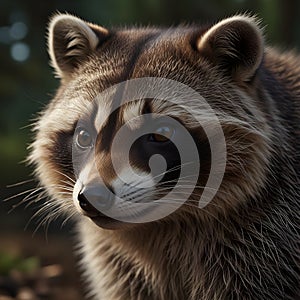 Close up Cute Wild Raccoon