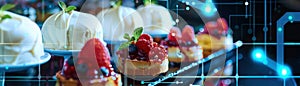 Close up on a cybersecurity themed dessert bar for businesses with homemade treats illustrating intricate protection strategies