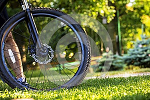 close-up cyclist resting after cycling. Cycling workouts.