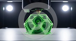3D Printing Green Geometric Shape