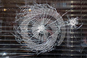 Close Up Damaged Glass At Amsterdam The Netherlands 1-10-2025