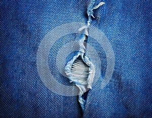 Close Up Damaged Jeans