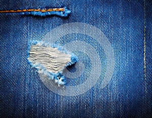 Close Up Damaged Jeans