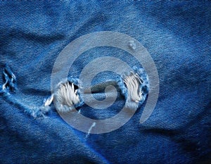 Close Up Damaged Jeans