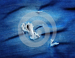 Close Up Damaged Jeans