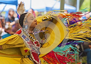 Close up of Dancing Native American Woman