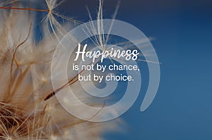 Inspirational quotes - Happiness is not by chance but by choice