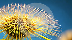 Close-up of a dandelion in the light.