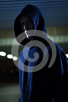 Close-up of dangerous man