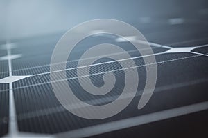 Close-up of dark blue solar panel. Abstract solar panels texture background.