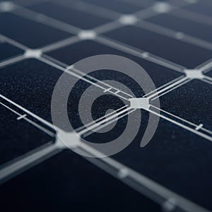 Close Up of Dark Blue Solar Panel Grid Texture