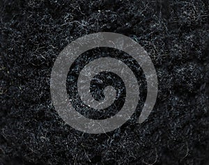 Close-up dark gray knitted fabric texture