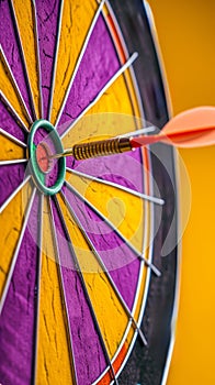 Close Up of Dart Hitting Target, Precision and Accuracy Illustrated