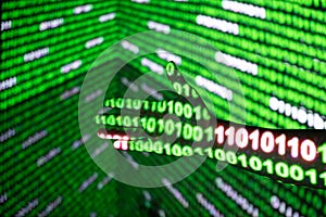 Close up of the data,Binary code