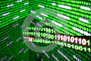 Close up of the data,Binary code