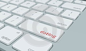 Close up of dating keyboard button