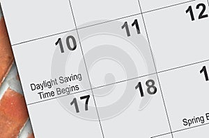 Close up of Daylight Saving Time start date for 2024 photo