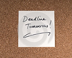 Deadline Tomorrow Memo