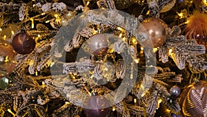 close up of decorated christmas tree