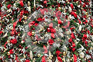 Close-up Of Decorated Christmas Tree Background