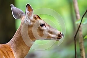 close-up of a deers ear, showing alertness