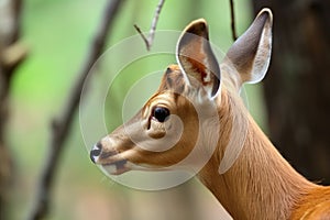 close-up of a deers ear, showing alertness