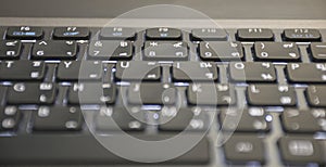 Close up defocus/blur keyboard on laptop.