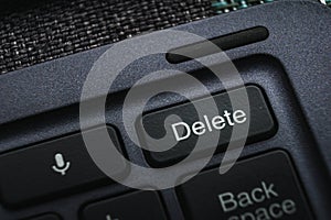 Close Up of Delete Button on Computer Keyboard