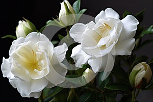 close-up of delicate gardenias in bloom