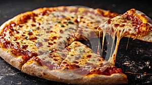 Close Up of Delicious Cheese Pizza Slice