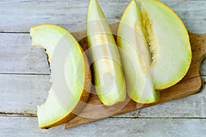Green Organic Honeydew Galia Melon.