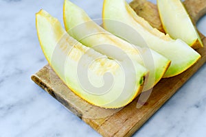 Green Organic Honeydew Galia Melon.